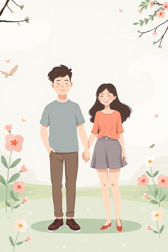 cute couple holding hands