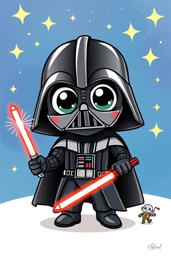 cute darth vader drawing