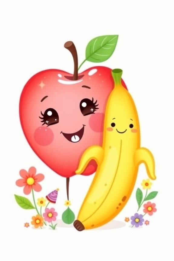 cute fruit character design