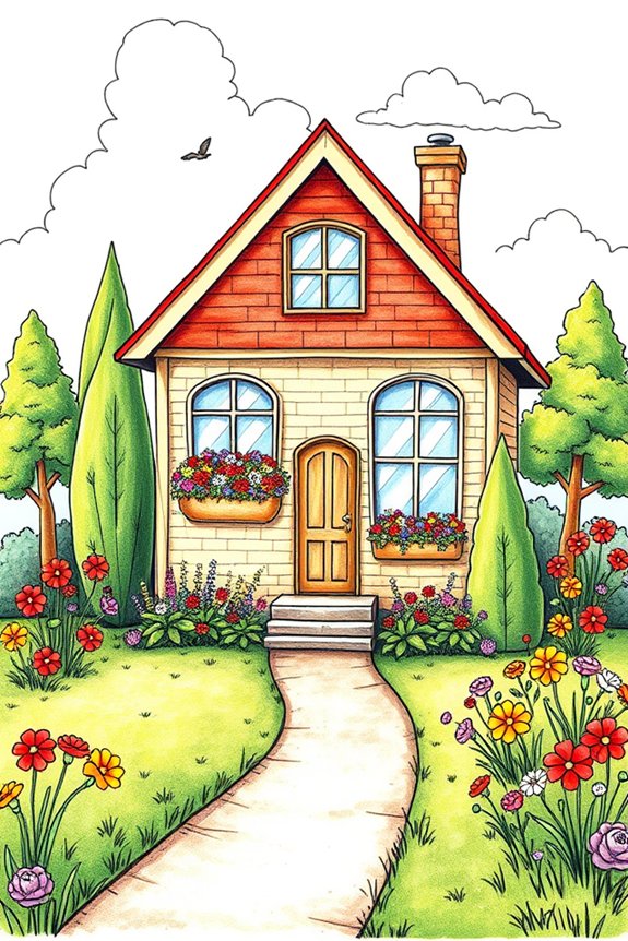 cute house drawing project