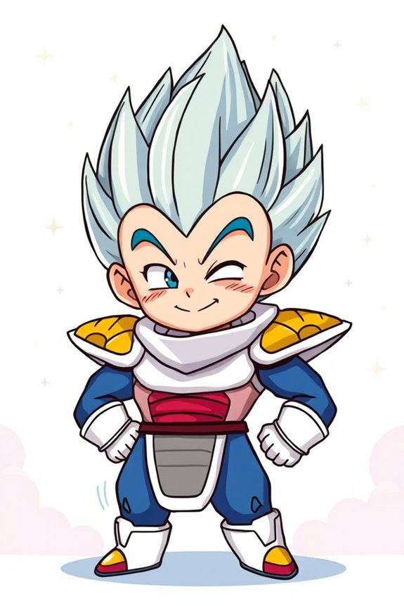 cute smiling vegeta drawing
