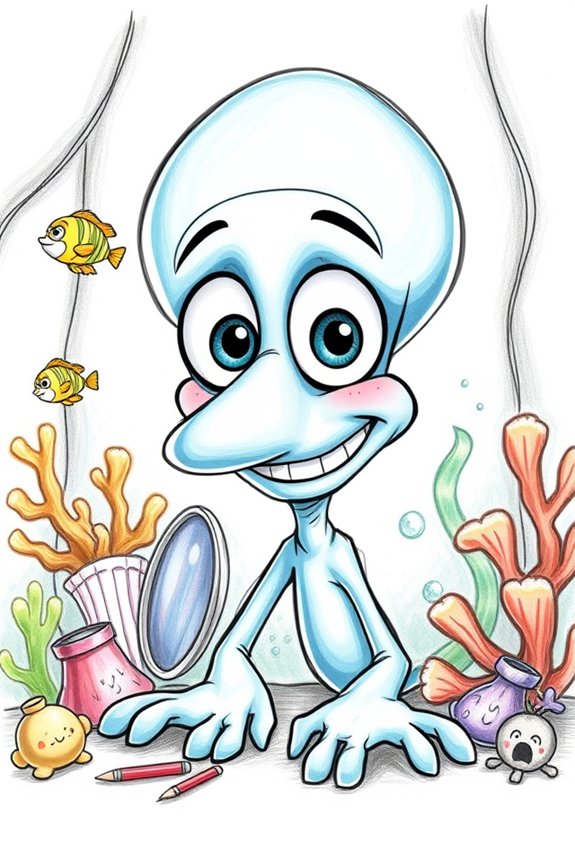 cute squidward art project