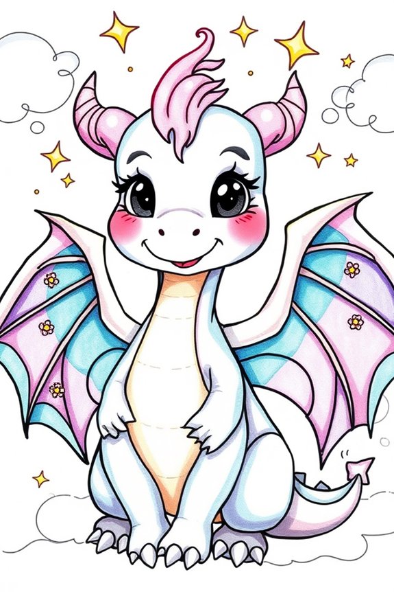 cute whimsical dragon wings
