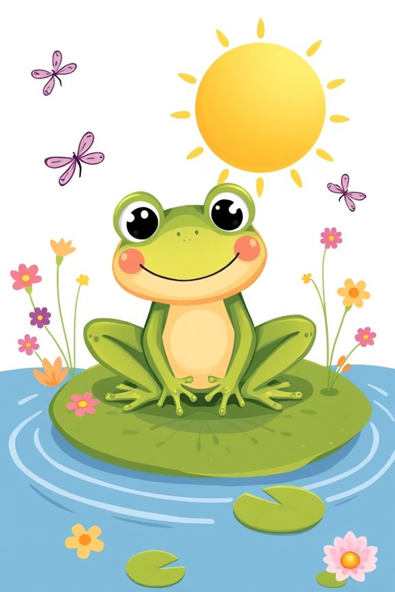 delightful cute frog drawing