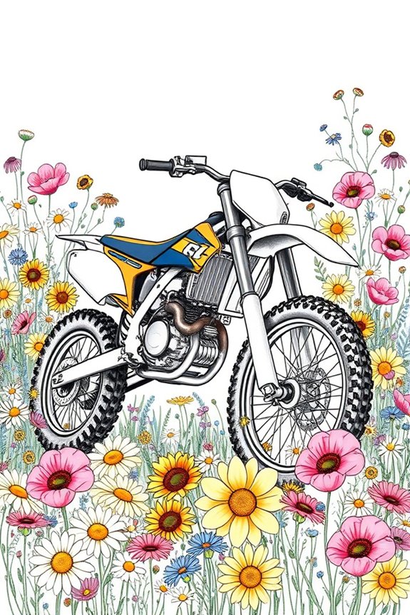 dirt bike floral fusion