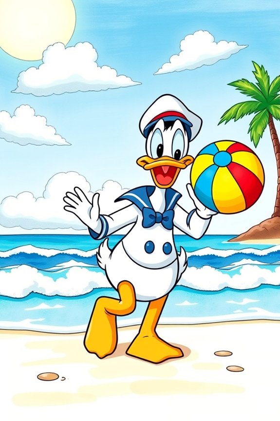 donald duck beach ball drawing