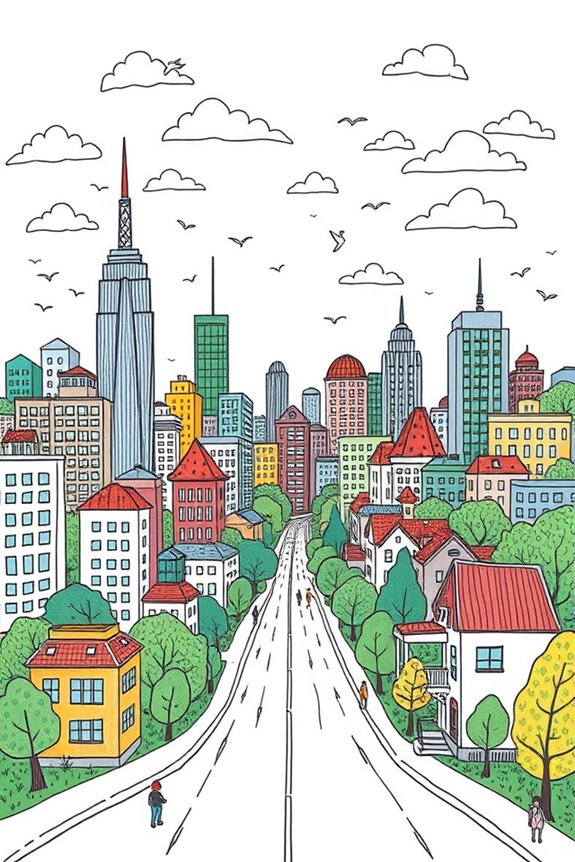 doodle cityscape drawing project