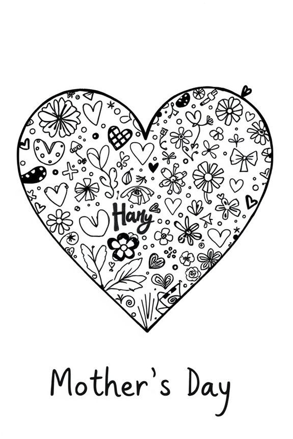 doodle heart for mom