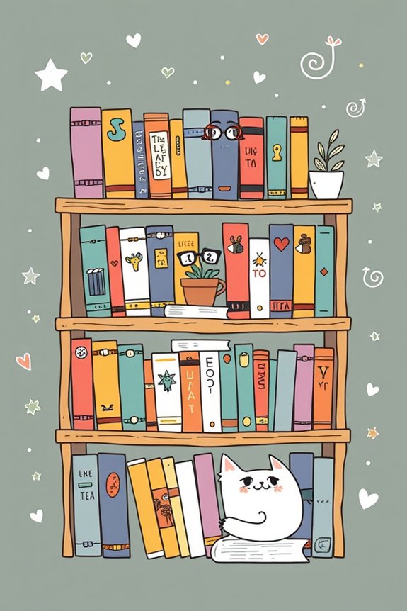 doodle library shelf creativity