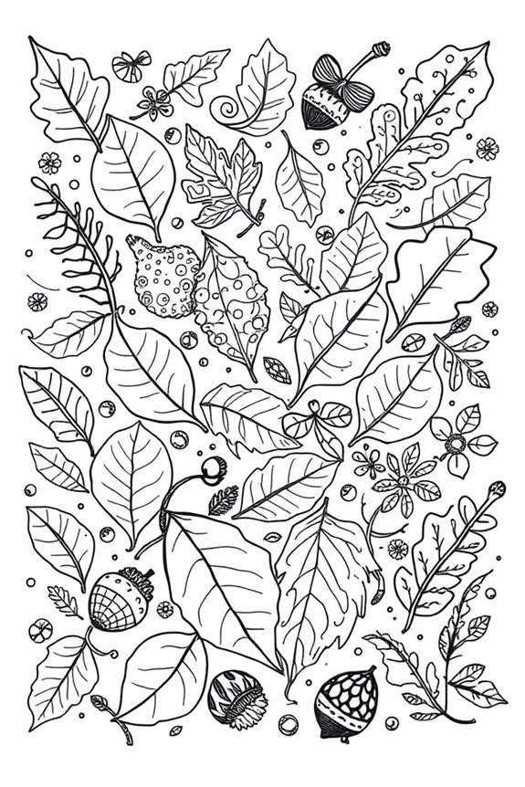 doodling autumn leaf patterns