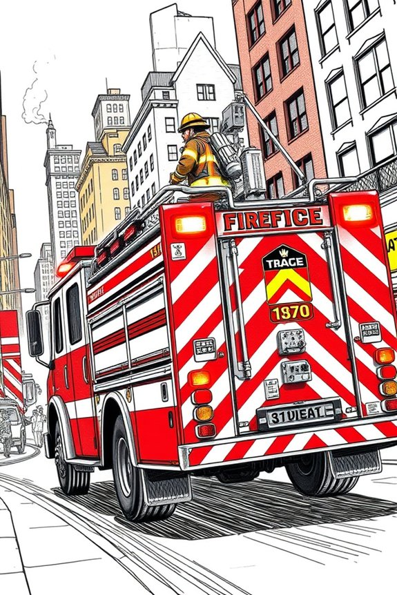 dynamic fire truck art