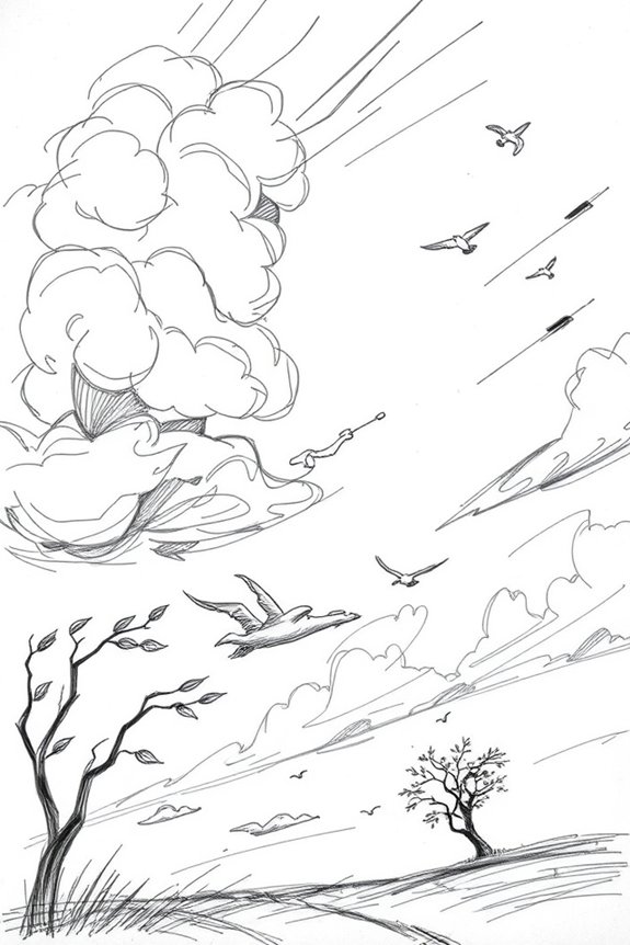 dynamic natural elements sketch