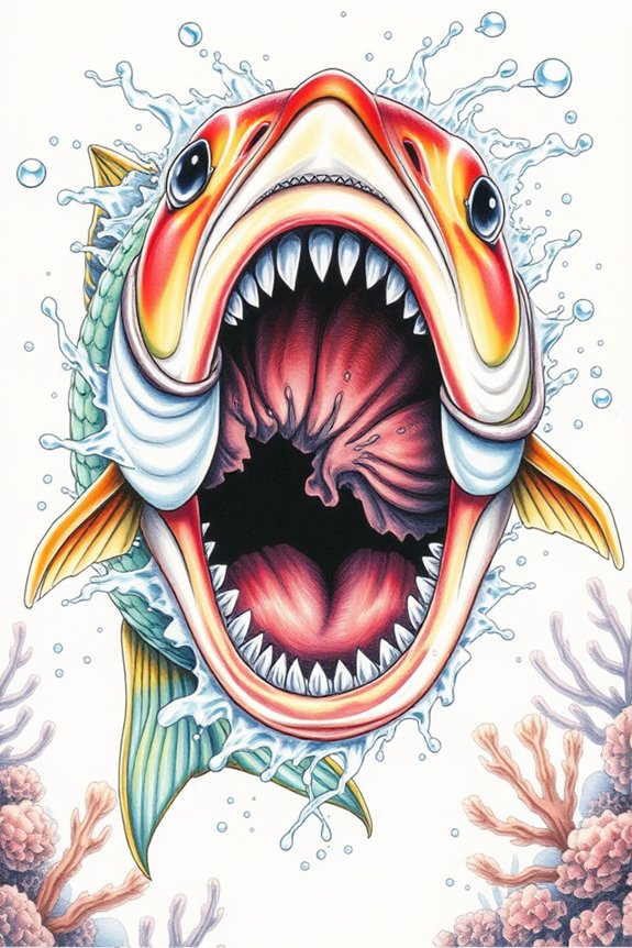dynamic open mouth fish