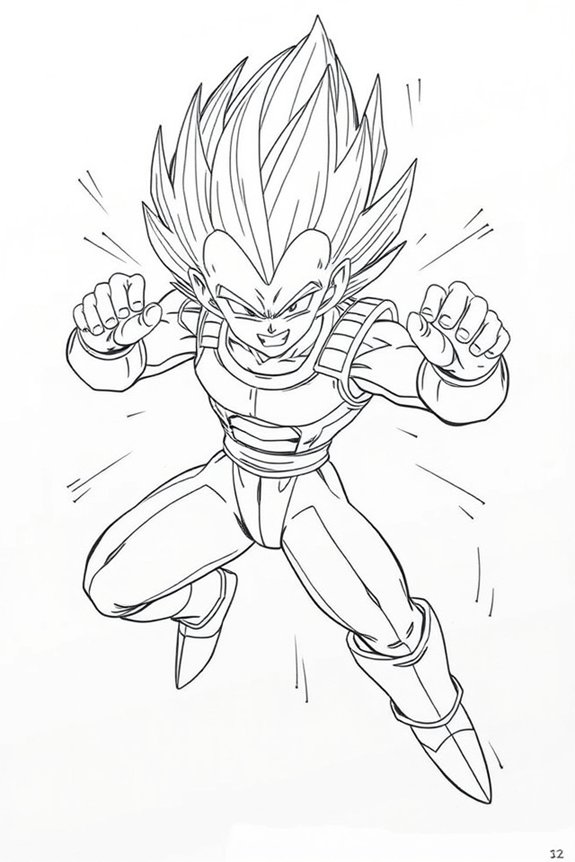 dynamic vegeta action drawing