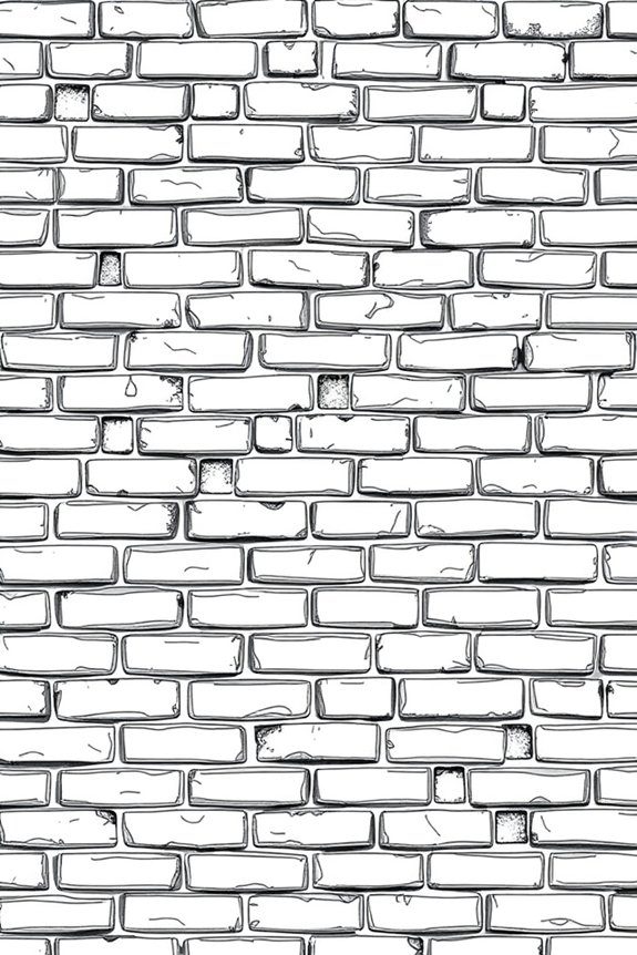 elegant brick wall drawing