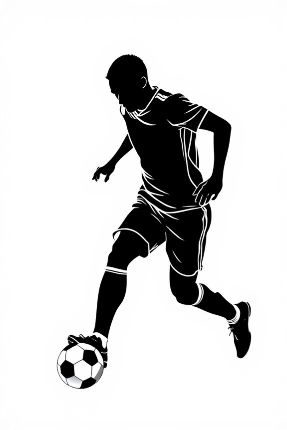 elegant football player silhouette