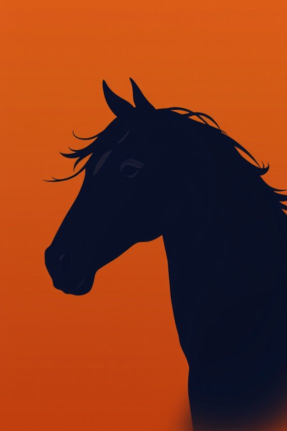 elegant horse silhouette drawing