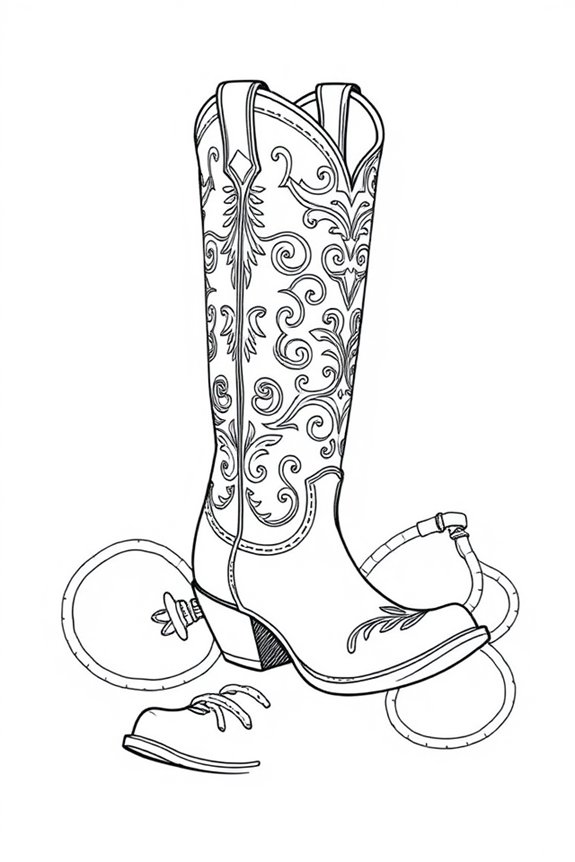 elegant line art footwear