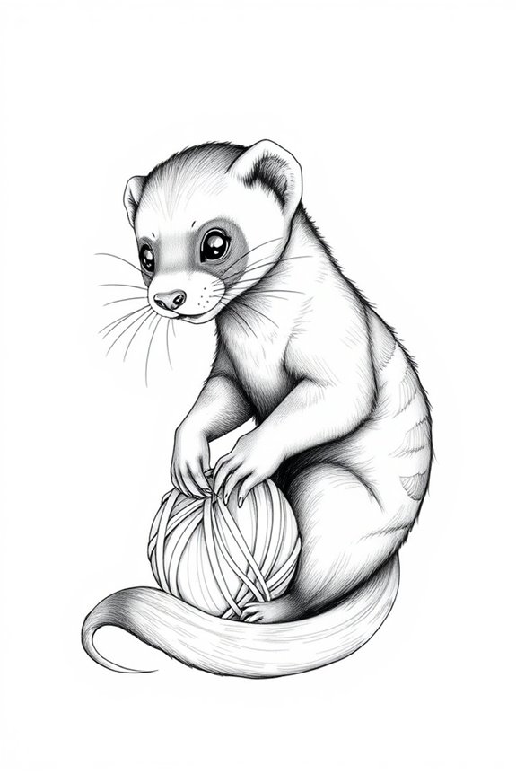 elegant minimalist ferret drawing