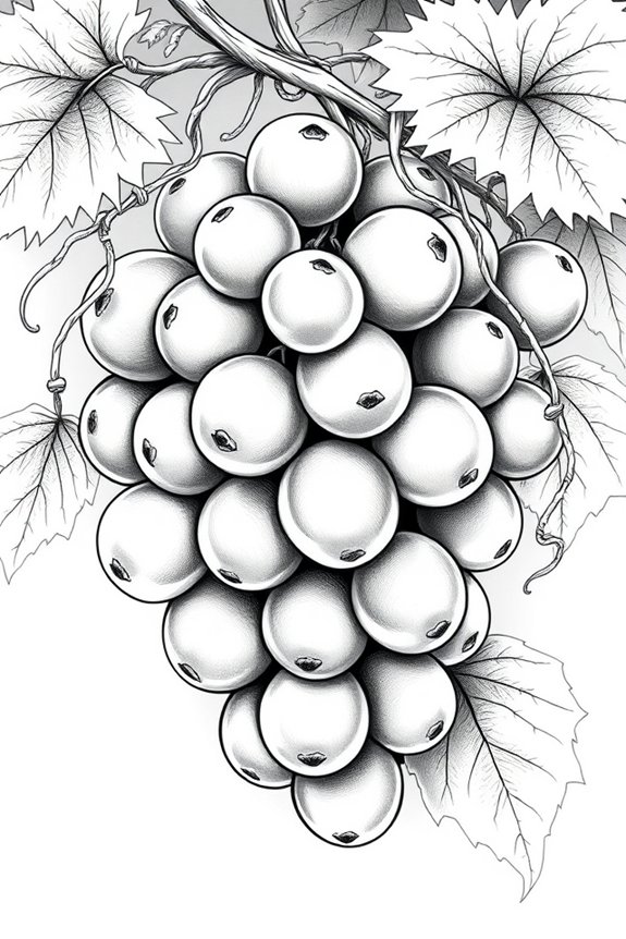 elegant minimalist grape drawing