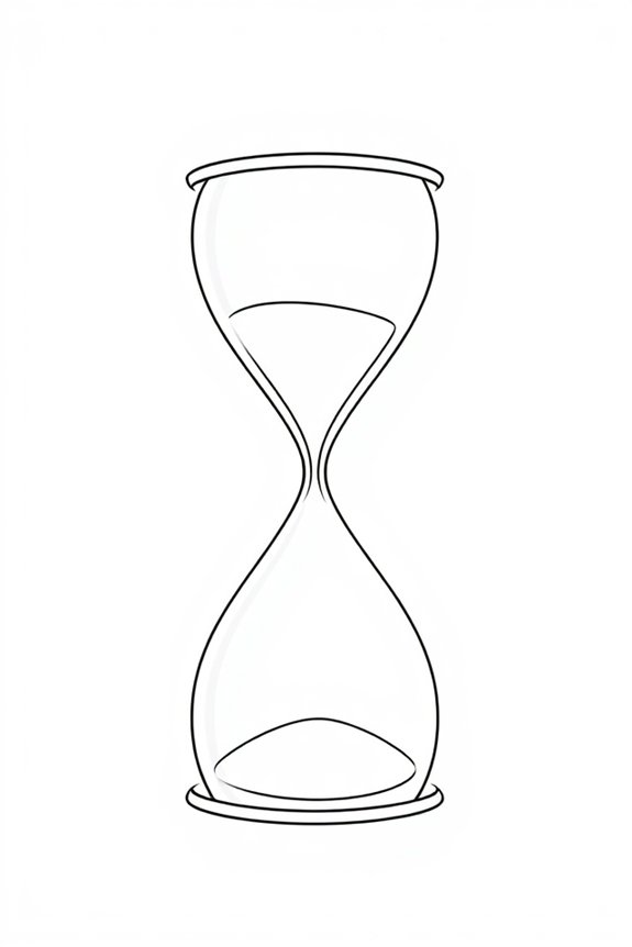 elegant minimalistic hourglass drawing