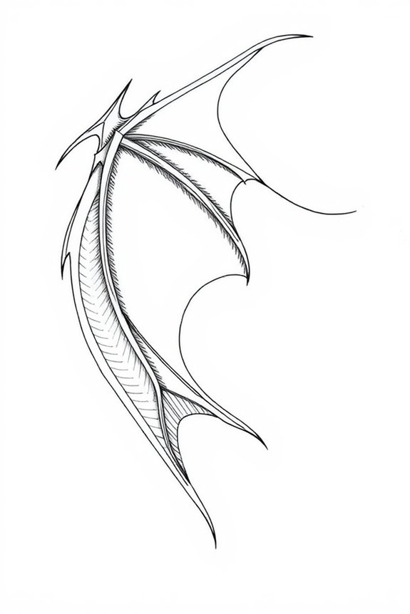 elegant monoline dragon wing