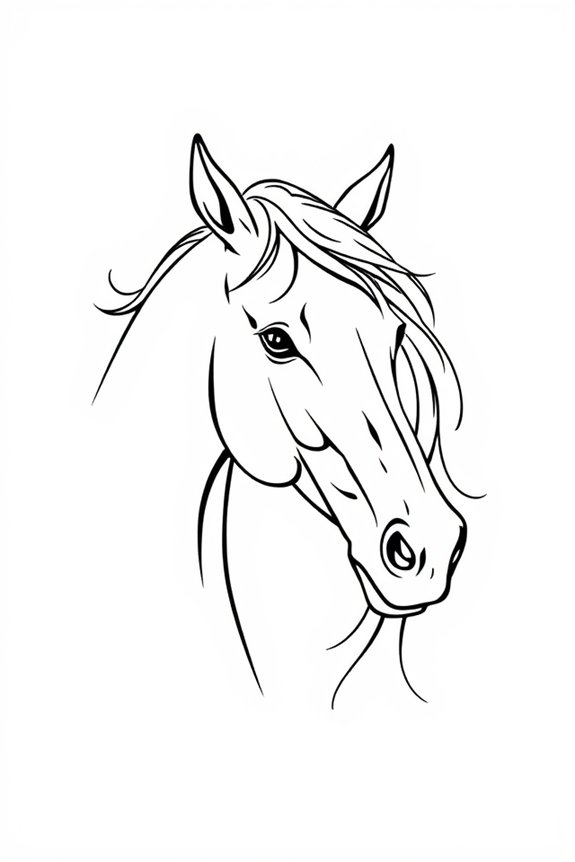 elegant monoline horse drawing