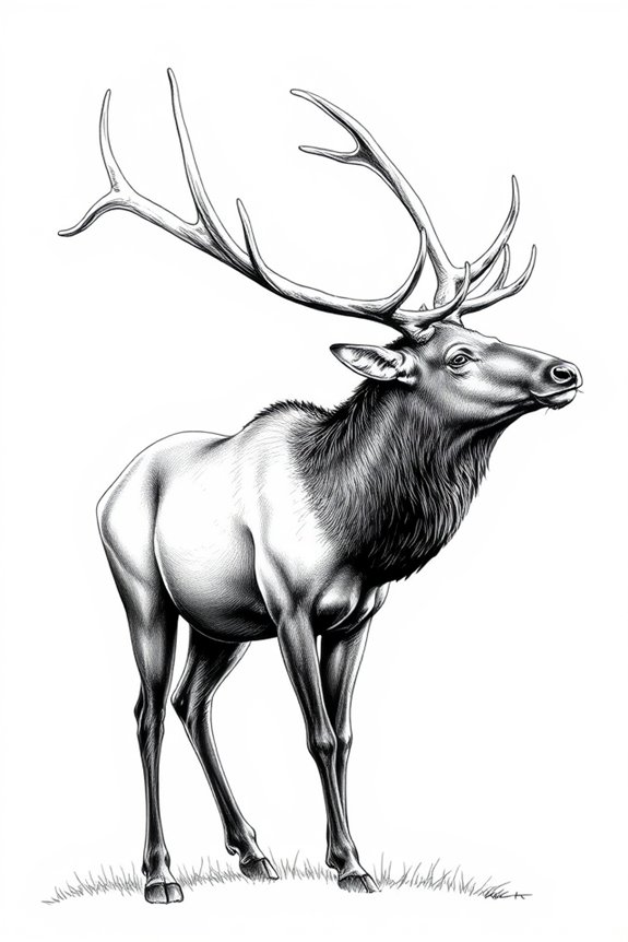 elk drawing minimalist techniques