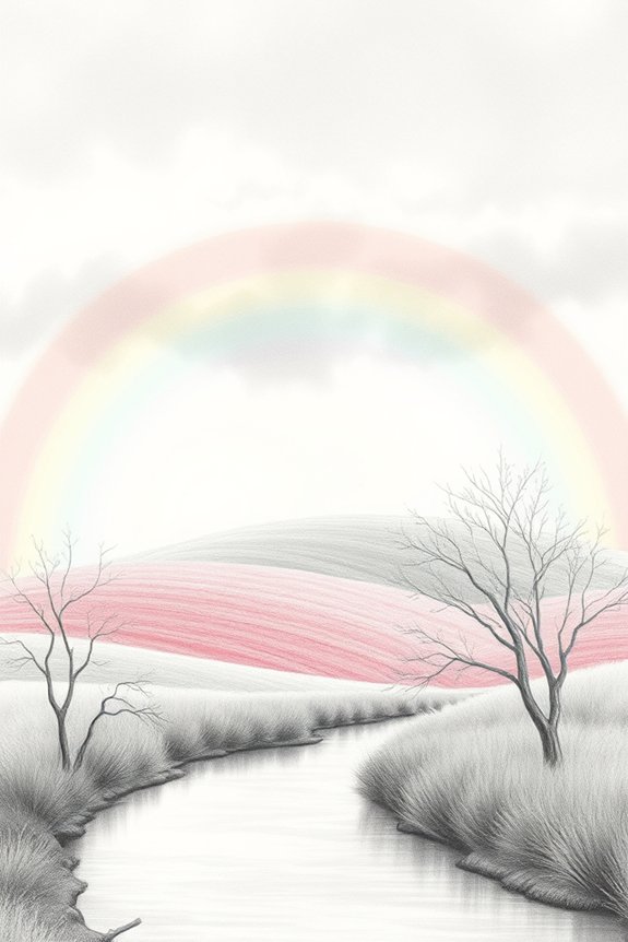 emotional rainbow pencil drawing