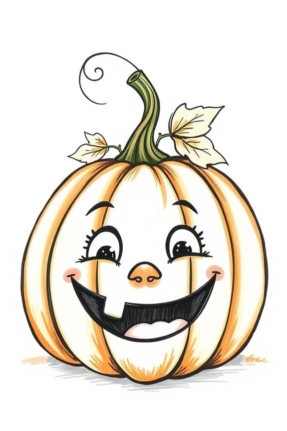 expressive pumpkin face drawing