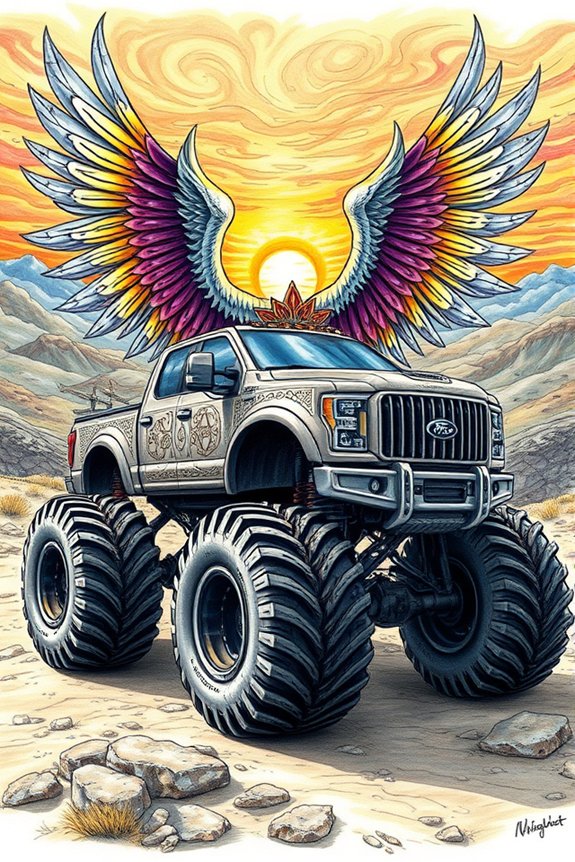fantasy winged monster truck