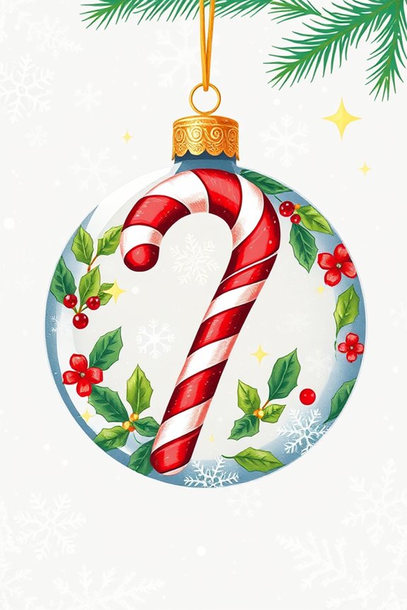 festive candy cane ornament