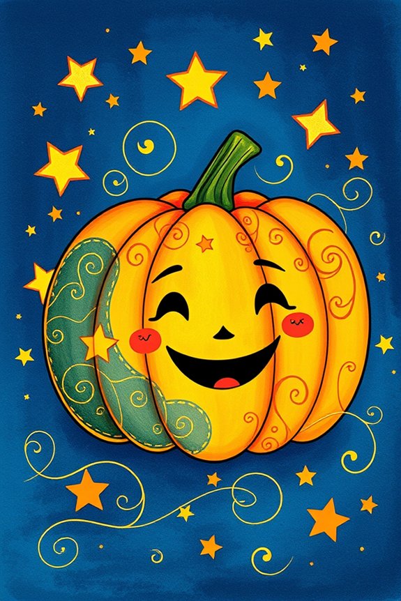 festive pumpkin with stars