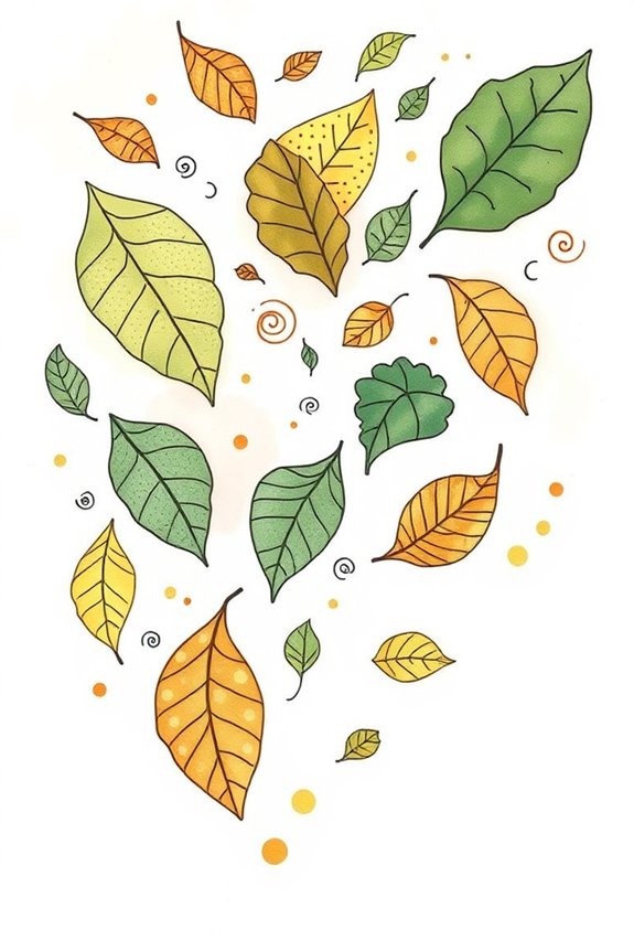 floating leaves doodle project
