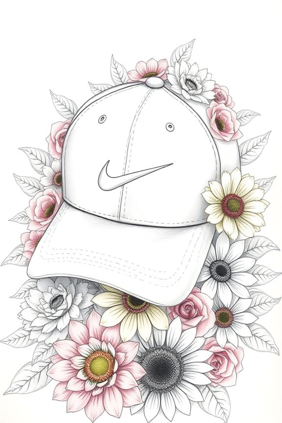 floral nike hat design