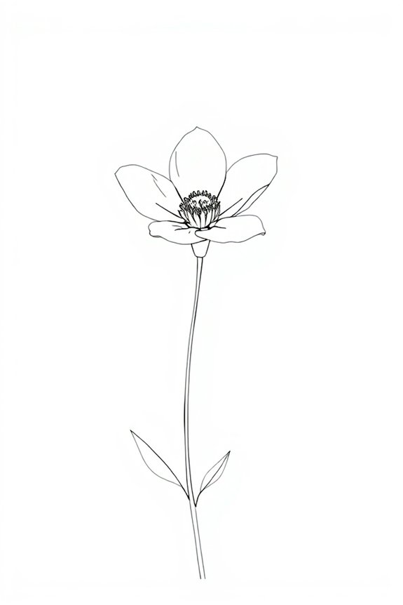 flower line drawing project