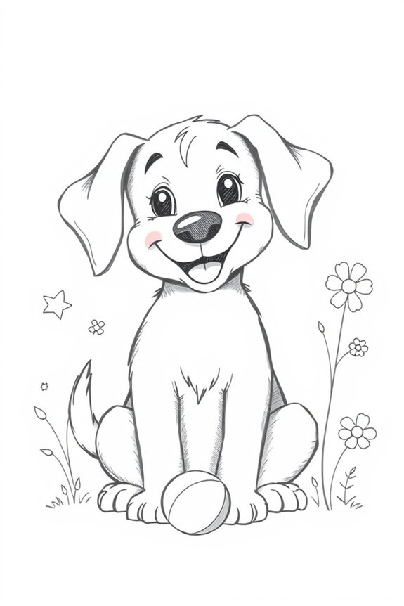 friendly dog sketching guide