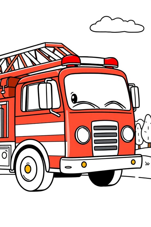 fun fire truck drawing