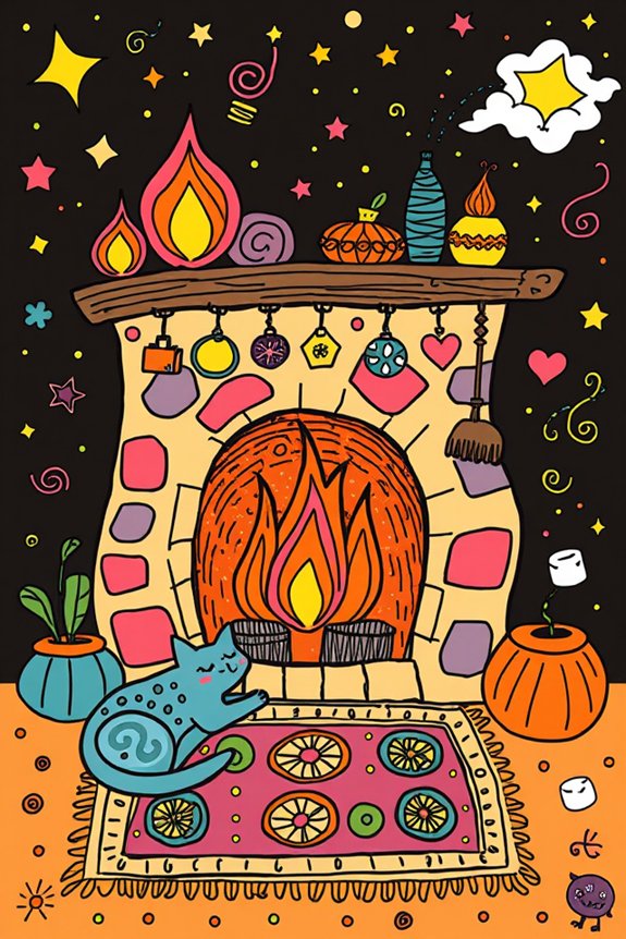 funky fireplace doodle project