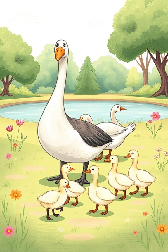 goose family nature art