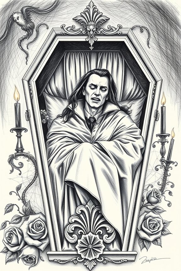 gothic vampire coffin art