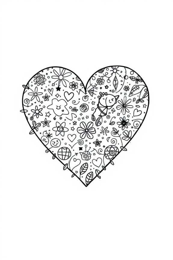graduation cap doodle heart