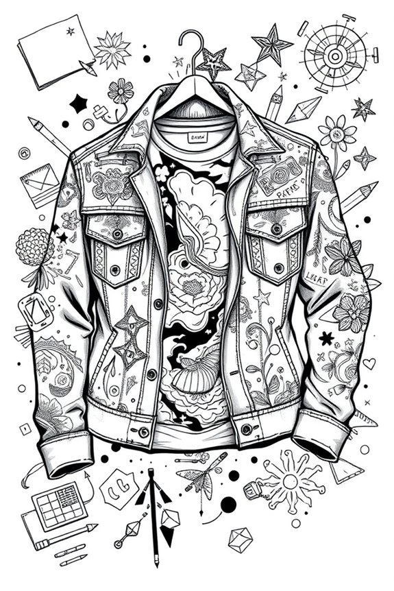 graphic tee jacket drawing