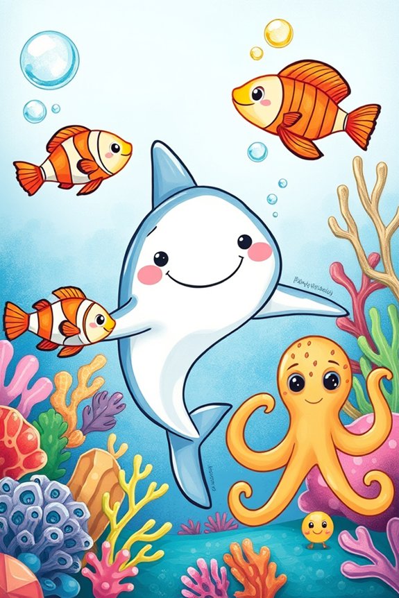 hammerhead shark underwater friends