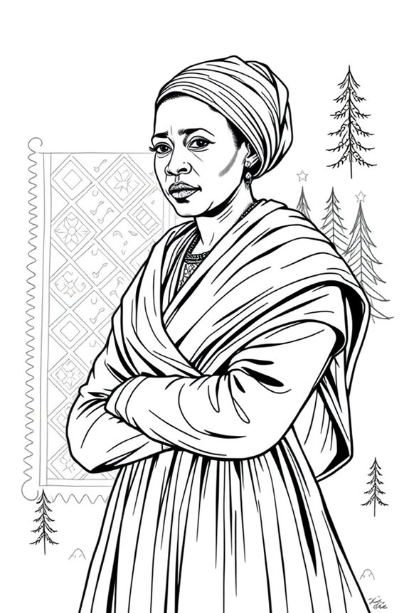 harriet tubman line drawing