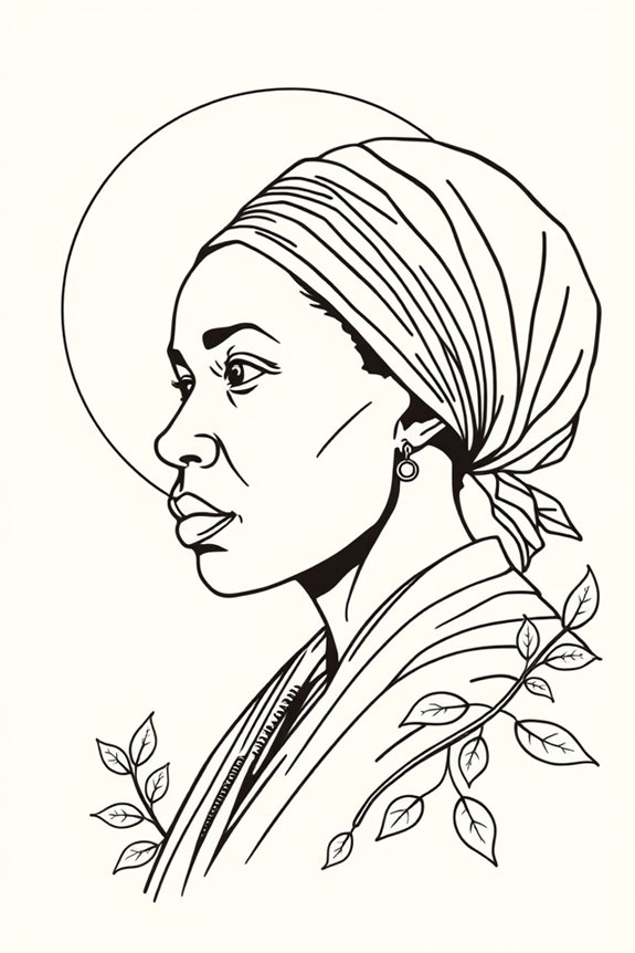harriet tubman monoline art