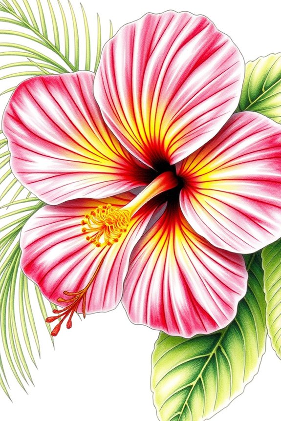hibiscus flower drawing tutorial