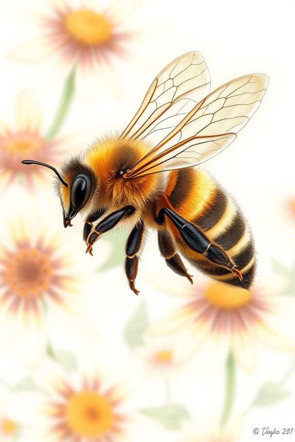 honey bee flight drawing