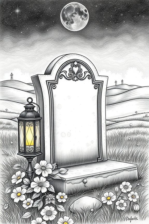 hopeful lantern grave drawing