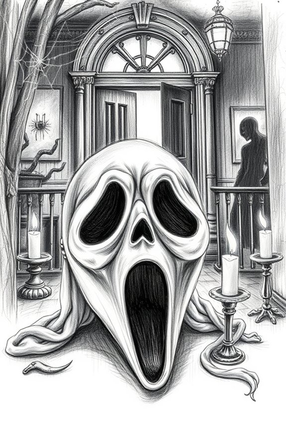 horror themed atmospheric drawing project